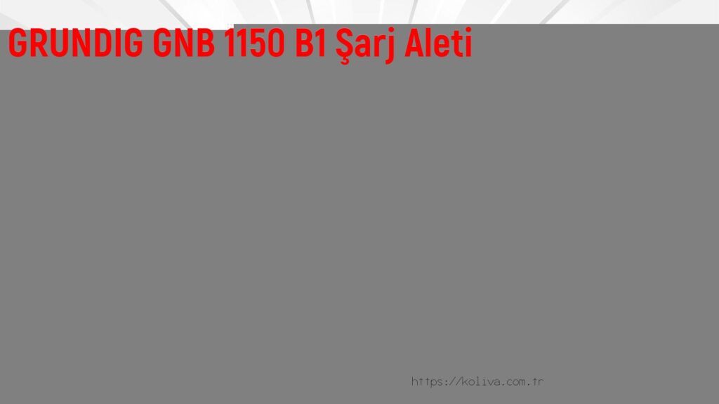 GRUNDIG GNB 1150 B1 Şarj Aleti